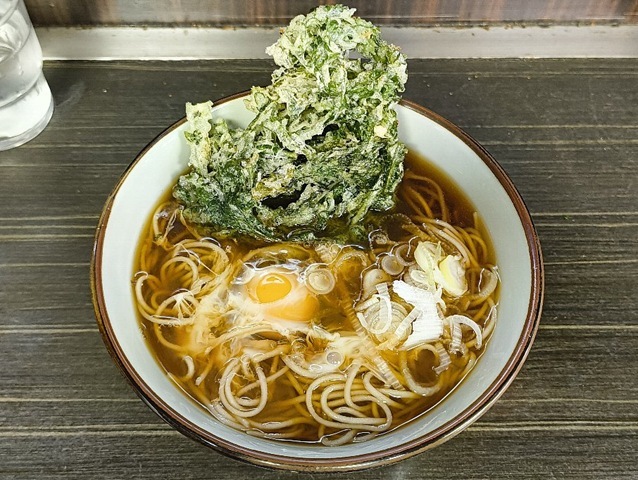 春菊天そば＋生たまご