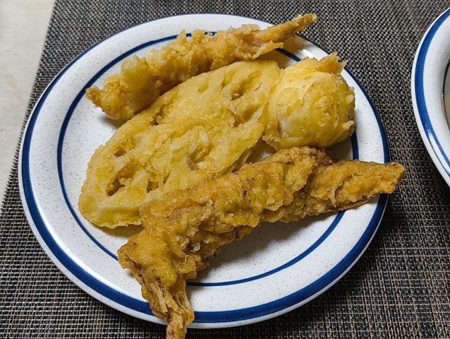 かしわて天、海老天、れんこん天、たまご天