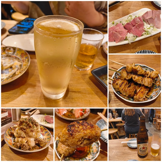 『浅草 もつ焼のんき』の「しろたれ」と「赤星」と「のんきボール」で一献。「のんきボール」とは「下町ハイボール」の事だが、隅田川を越えないと呑めないものが呑めるのはこの店のルーツを探れば明らかなのだ。勿論、うまいのだよ（笑）。（浅草 もつ焼のんき：雷門二丁目）