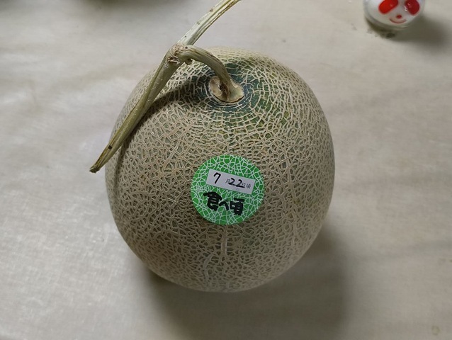 「砂子さん」から「北海キング」をいただいたのだ。食べ頃に食べるよりも、ちょっと過ぎた頃が非常にうまいのだよ。甘さは倍増し、よりやわらかく、舌に感じるまったり感も素晴らしくなっている。 正に北海道の夏の味なのであるな（笑）。（砂子さんからの贈与：ないえメロン生産組合：JA新すながわ：空知郡奈井江町）