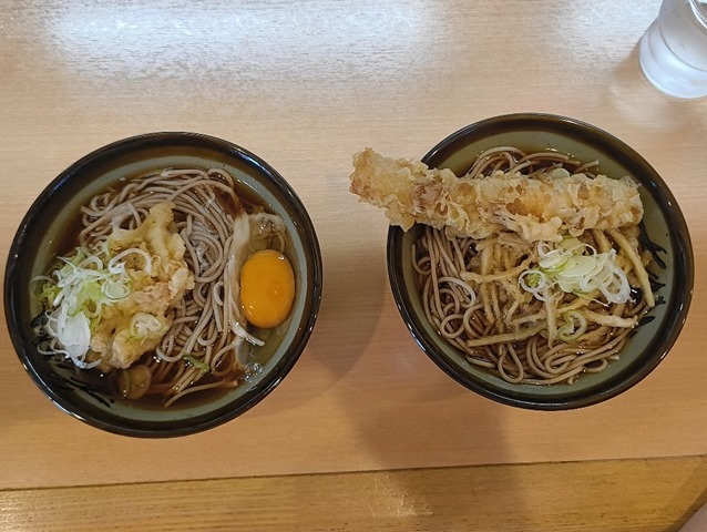 げそ天＋生玉子とちくわ天＋ごぼう天