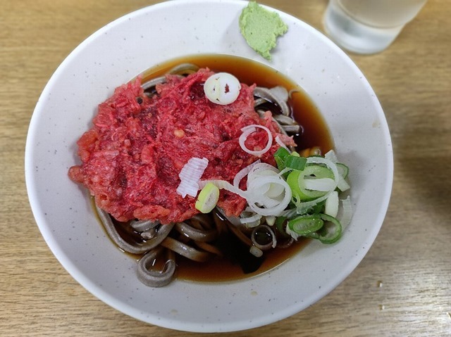 冷やし太蕎麦ハーフ＋紅しょうが天