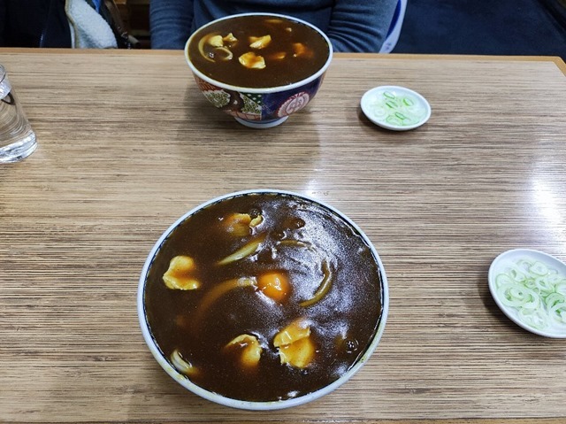 カレー南蛮そば玉落としとカレー南蛮そば