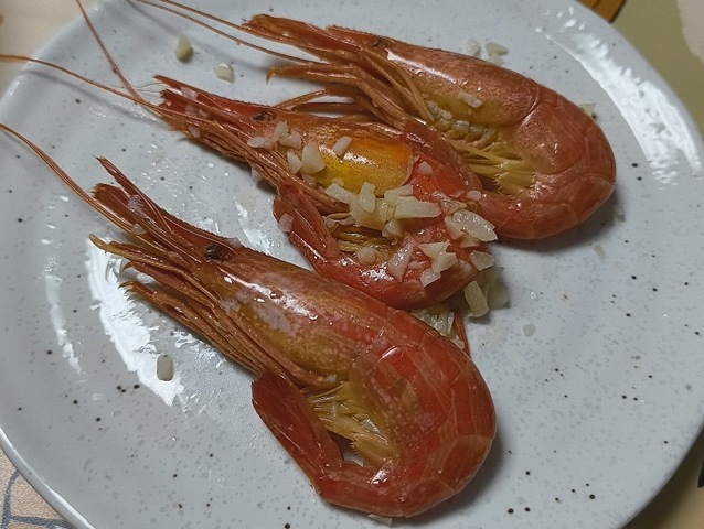 北海シマエビのペペロンチーノ風炒め