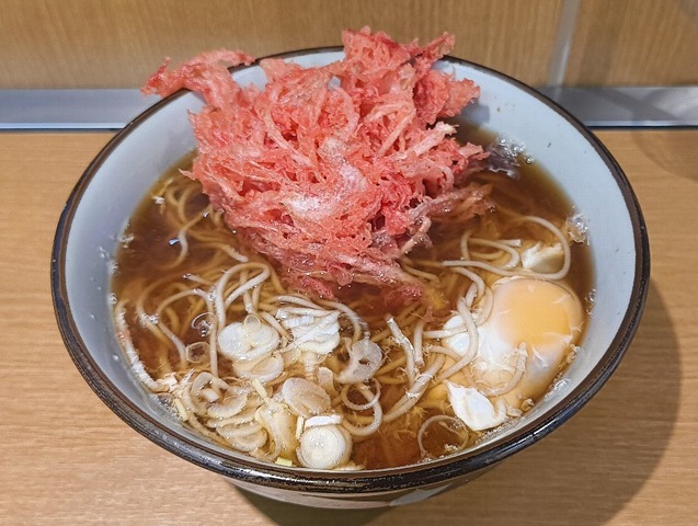 紅ショウガ天そば玉落とし