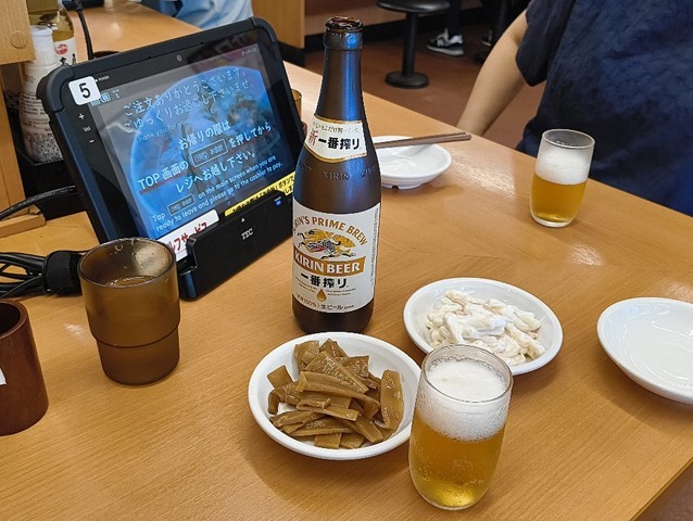 ビールとメンマとマカロニサラダ