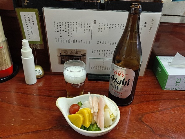 ビールとおしんこ盛り合わせ