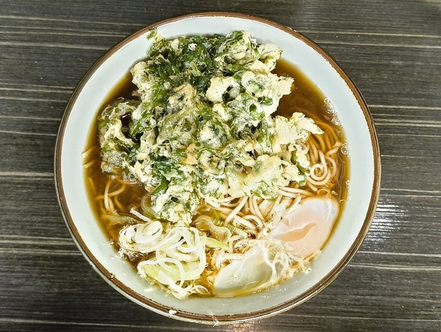 春菊天そば＋生たまご