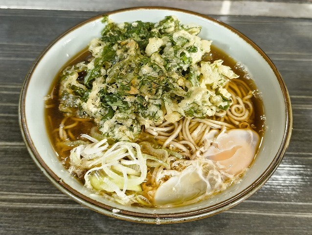 春菊天そば＋生たまご