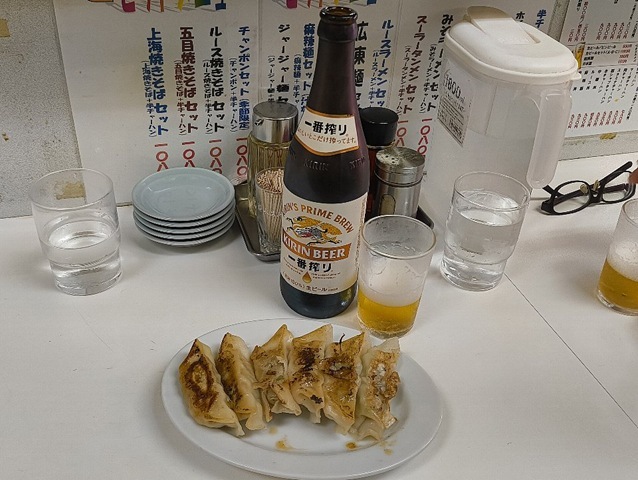 ビールと餃子