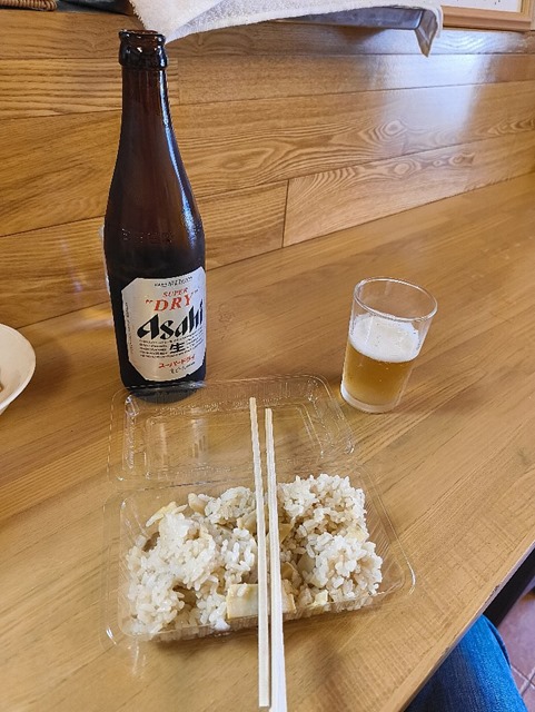 国産たけのこごはんでビールを呑む