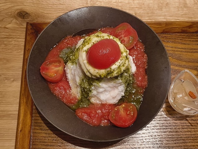 【野菜かき氷】「フルーツトマトのカプレーゼ」