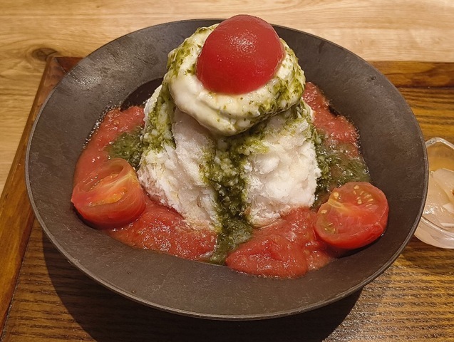 【野菜かき氷】「フルーツトマトのカプレーゼ」