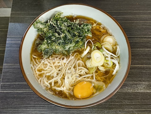 春菊天そば＋生たまご