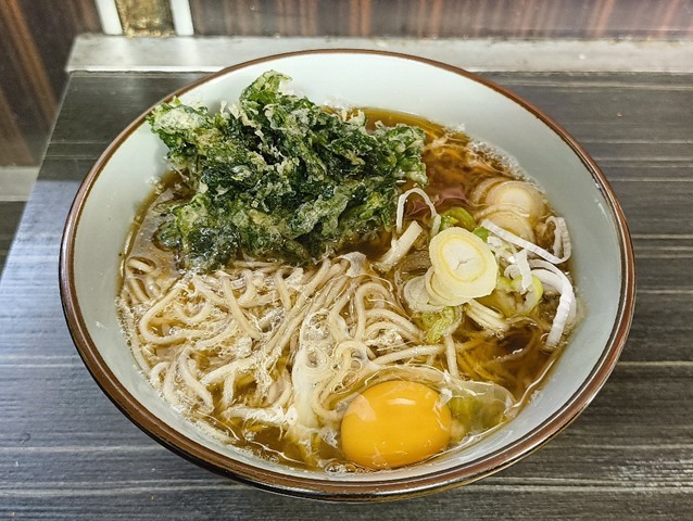 春菊天そば＋生たまご