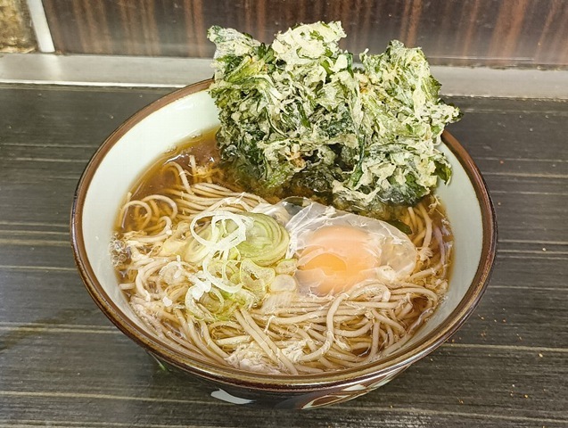 春菊天そば＋たまご
