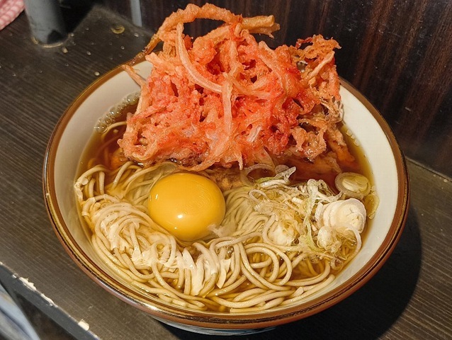 紅ショウガ天そば＋生たまご