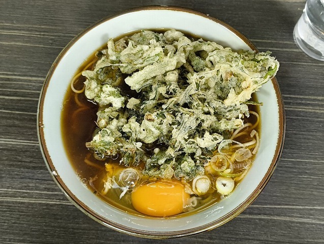 春菊天そば＋生たまご