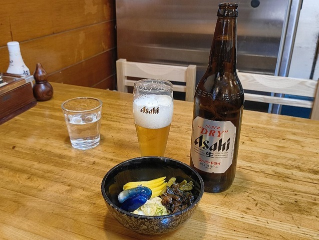 ビール（633＝大人の義務教育）と御新香