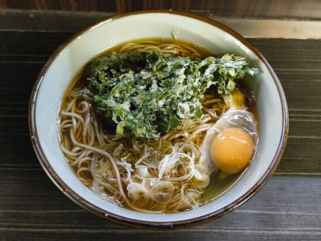 春菊天そば＋たまご
