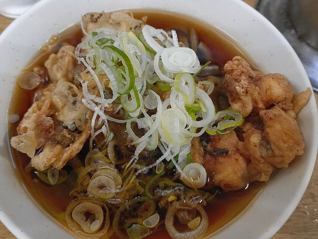 きのこ盛り天＋ミニゲソ天を汁に浸すのだ